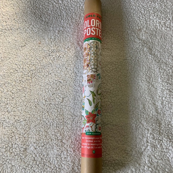 NEW Pauper Press Studio Series Gold Foil coloring poster, Zen Garden pattern - Picture 1 of 8